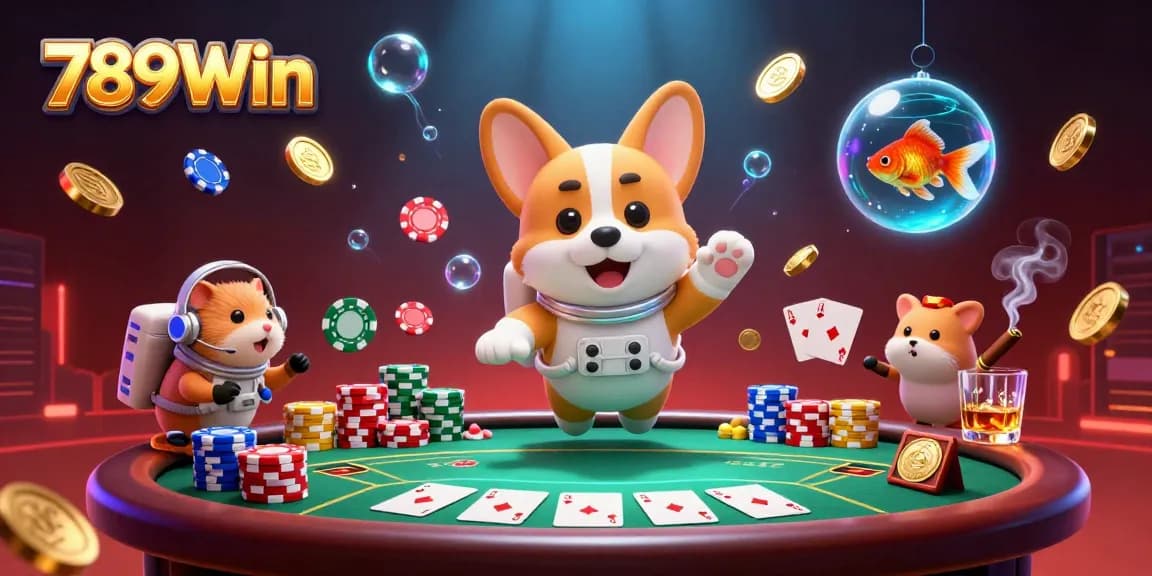 Immerse in the thrilling world of 789Win with vibrant slots and poker elements in a unique space casino.