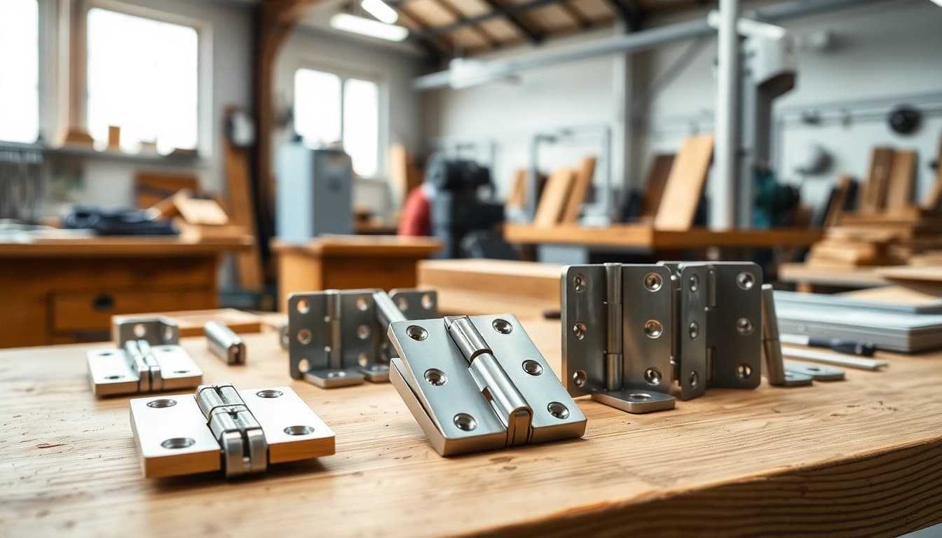 Hochwertige Türscharniere vom Türscharniere Hersteller in einem modernen Arbeitsumfeld präsentieren