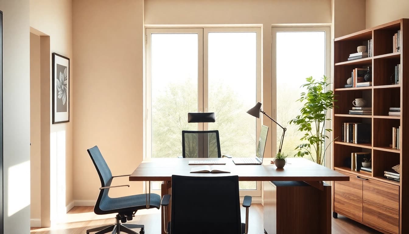 Erleben Sie hochwertige Büromöbel in einem hellen modernen Büro.