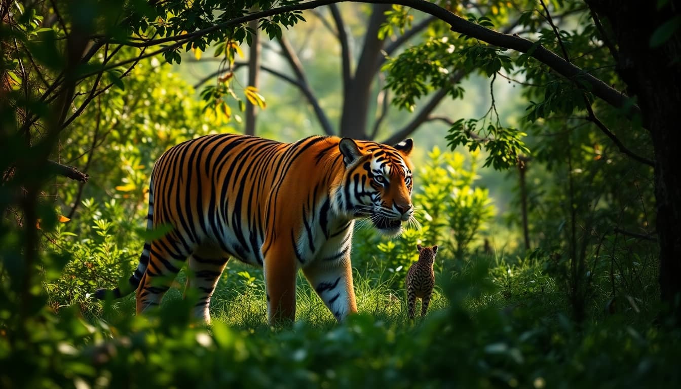 Experience breathtaking views of a Bengal tiger in its natural habitat, showcasing the top best tiger safari tours.