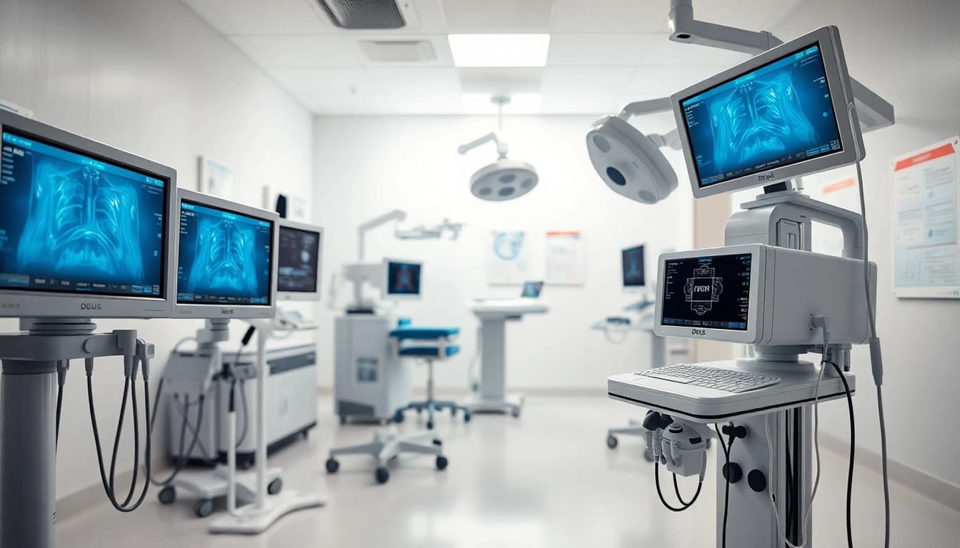 Fördern Sie die deus medical Geräte in einer modernen Klinik mit innovativem Design und effizienter Nutzung.