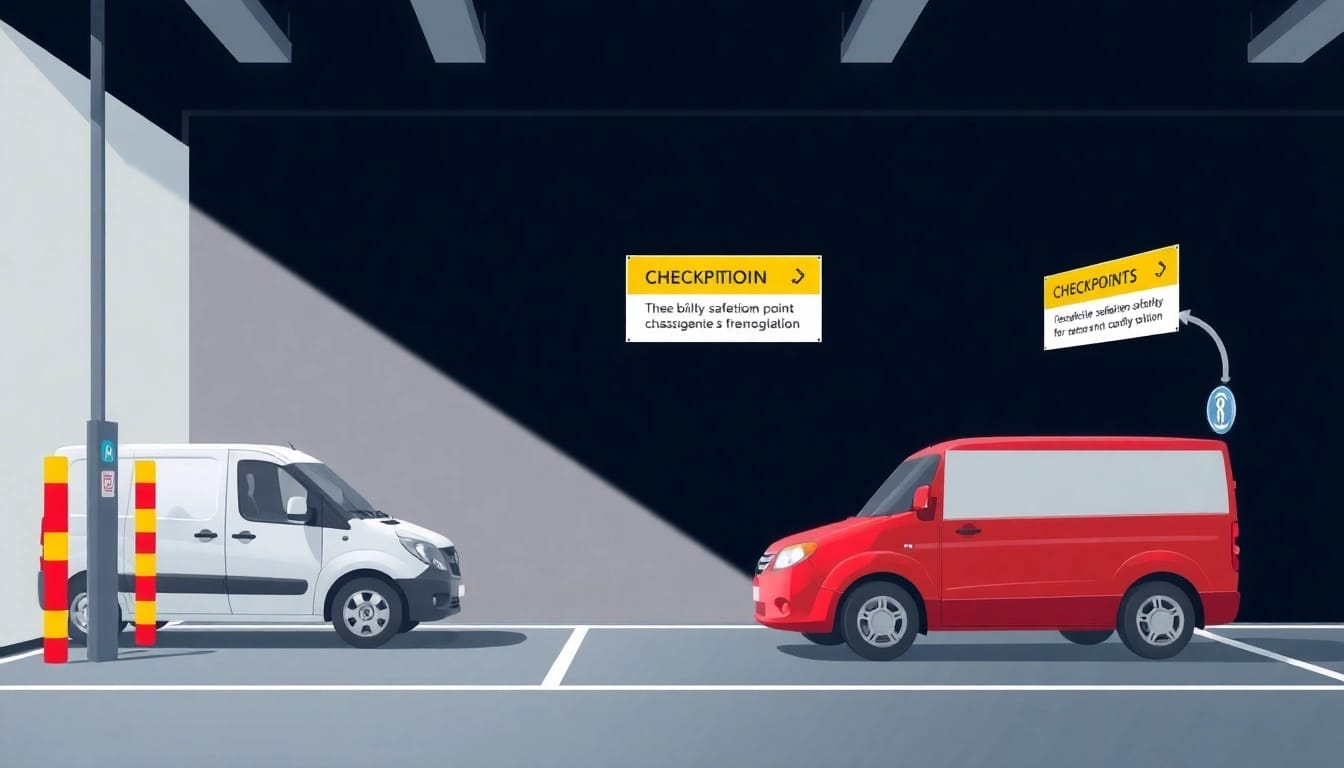 Visual representation of vehicles inspected under DGUV 70, highlighting safety guidelines and compliance features.