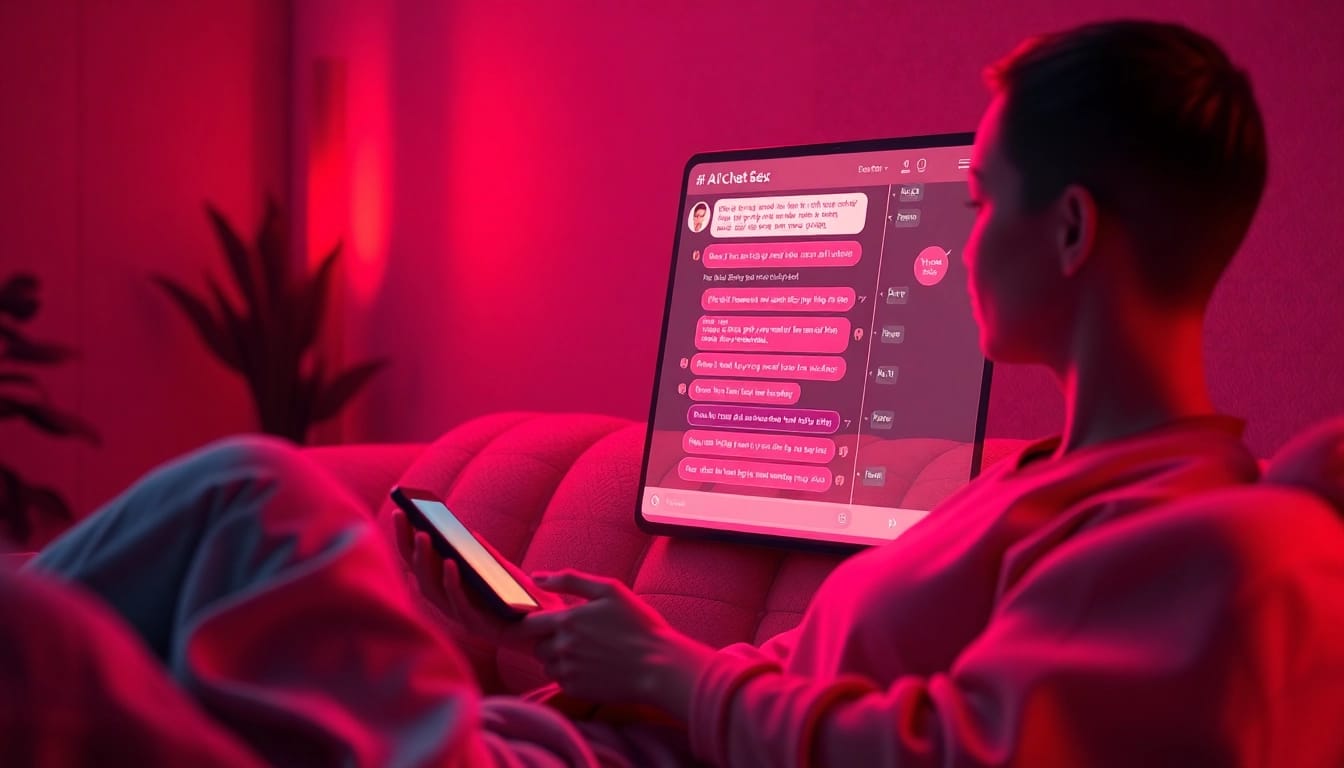 Engaging AI chat sex interaction in a cozy, intimate setting.