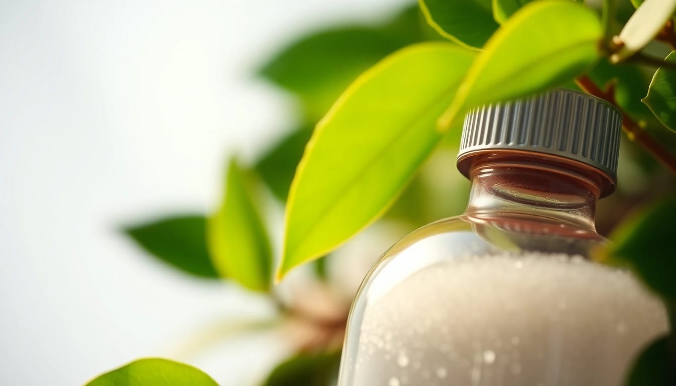 Kolloidales Silber kaufen: High-quality colloidal silver bottle with natural elements, promoting wellness.