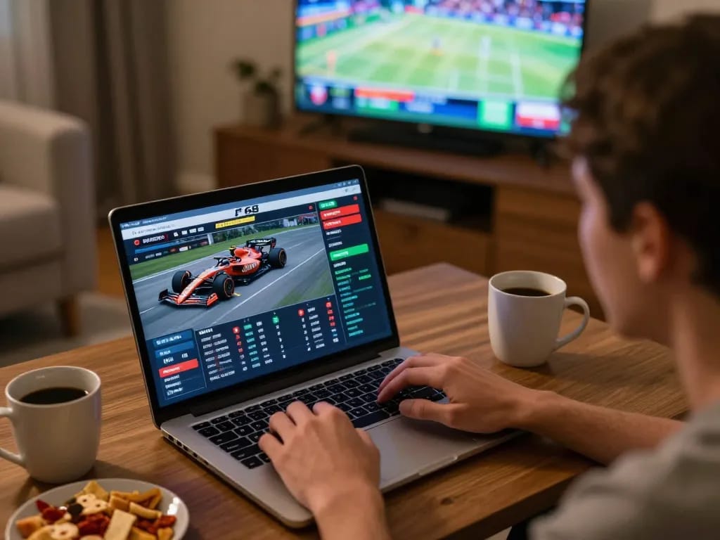 F168 user placing bets on sports events from the comfort of home.