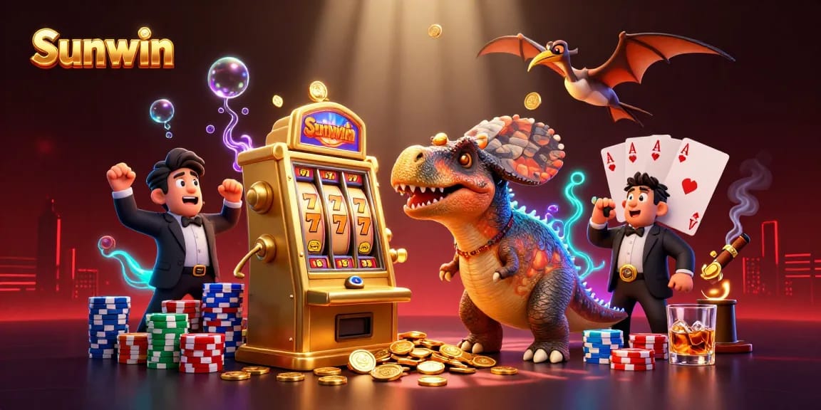 Experience Sunwin's excitement as pachycephalosaurus wins jackpots at a vibrant casino.