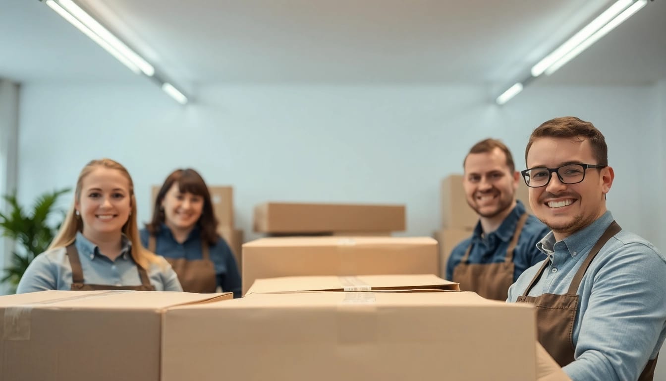 Umzugsunternehmen Leverkusen packt sorgfältig Möbel für einen privaten Umzug.
