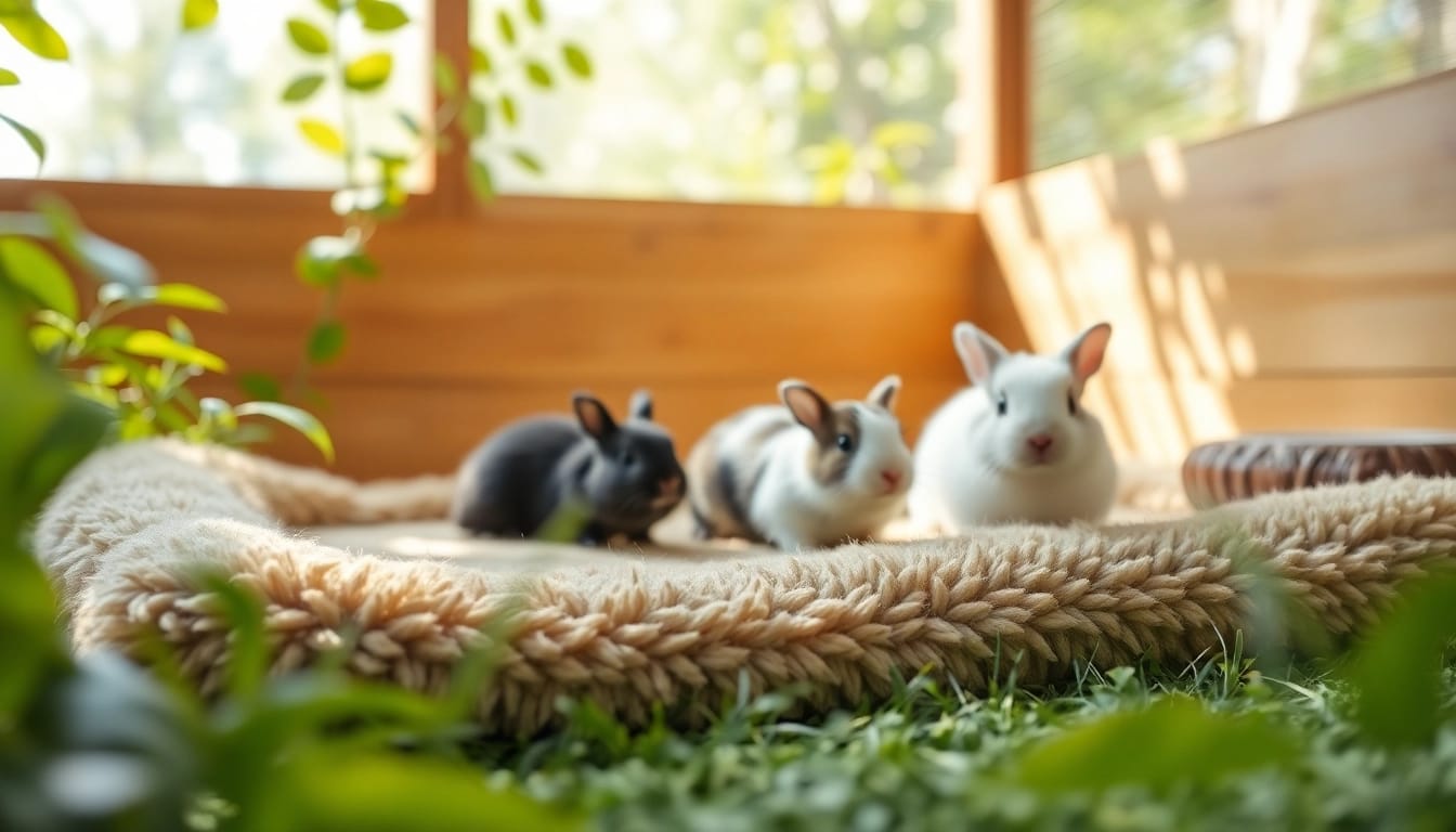 Hanfmatte in einer gemütlichen Tierumgebung, ideal für Nager zum Entspannen.