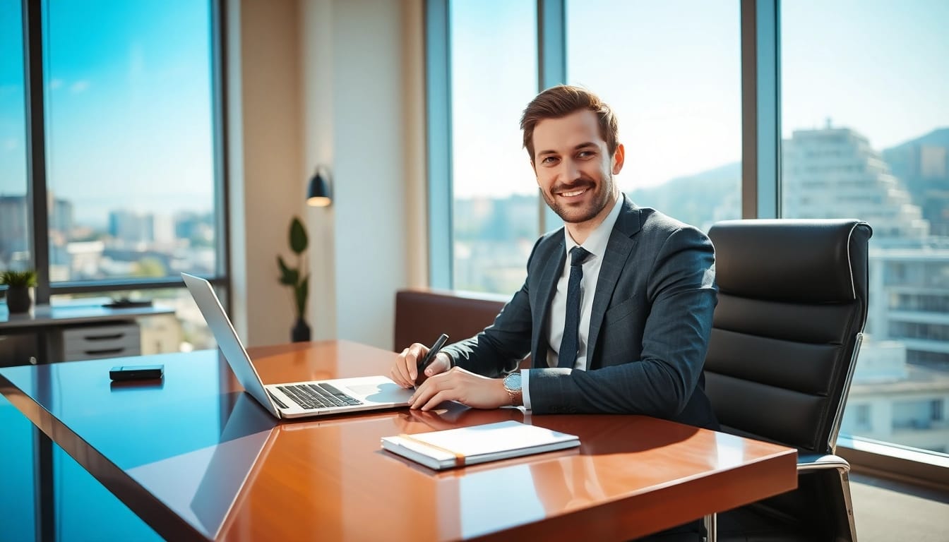 Professioneller Headhunter Schweiz bei der Arbeit in einem modernen Büro.