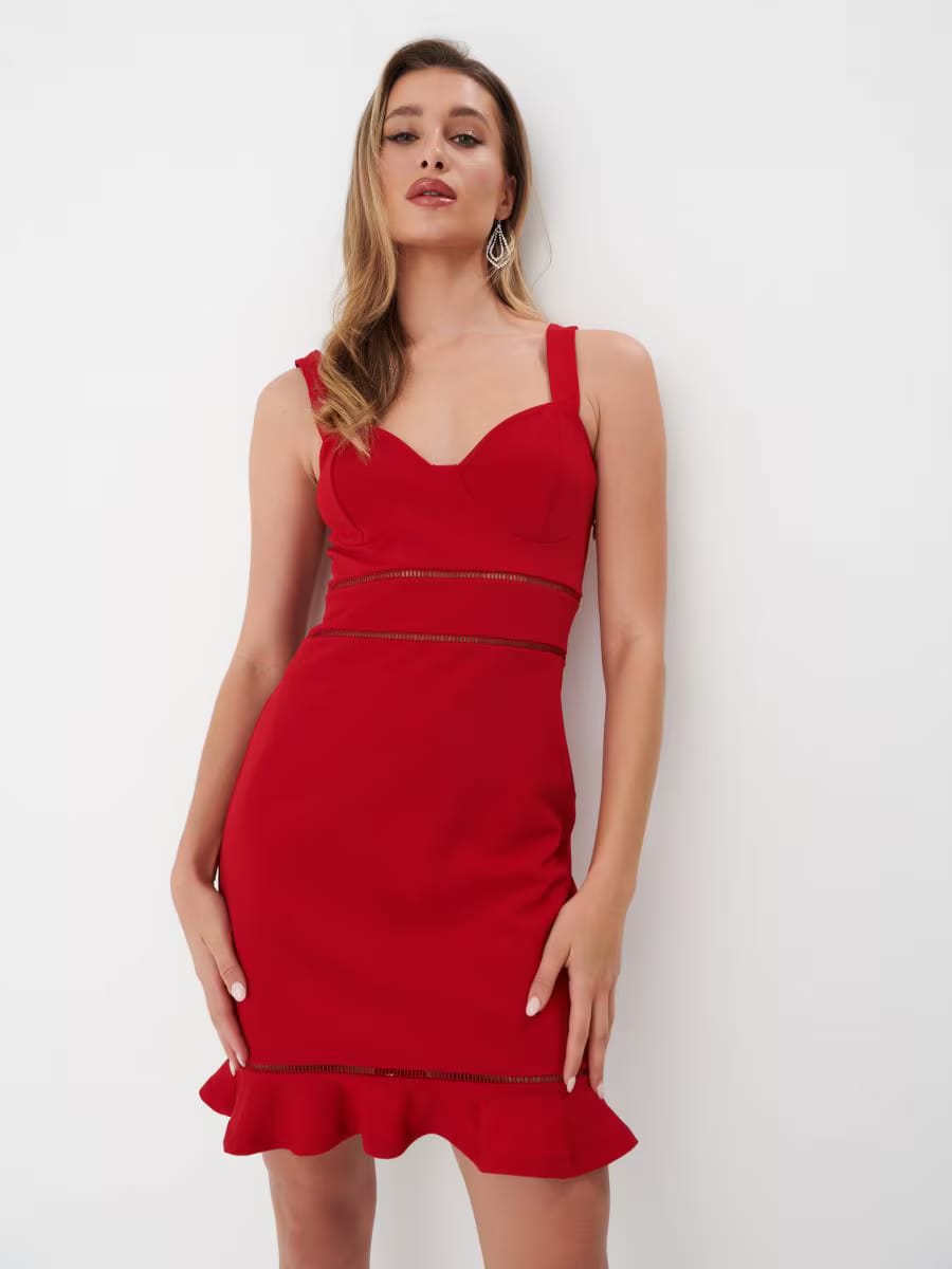 Arcinora's Minikleid Rot: Stilvoll, edel und verführerisch