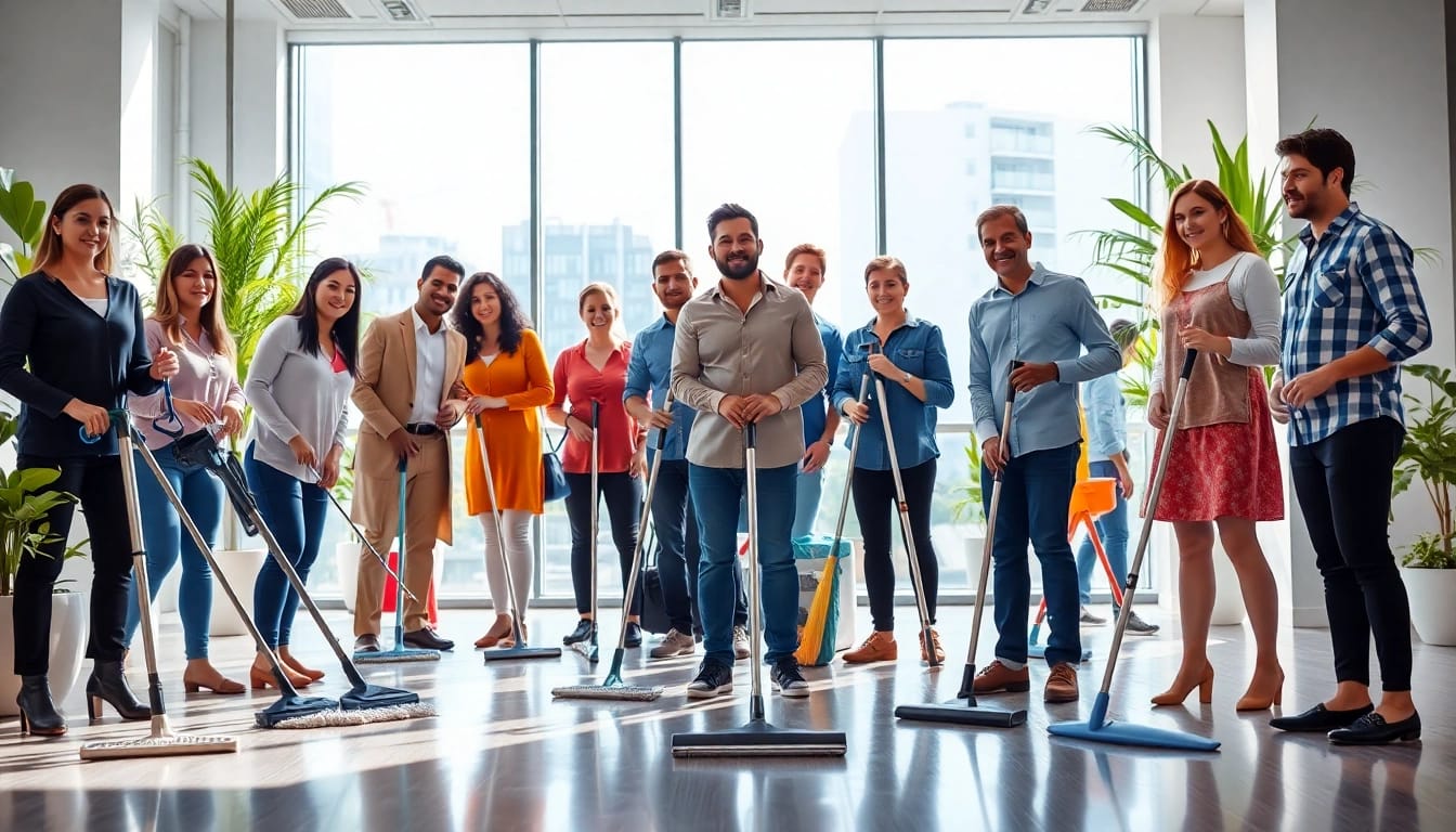 Effektive Gebäudereinigung Ulm durch professionelles Team in modernem Büro.