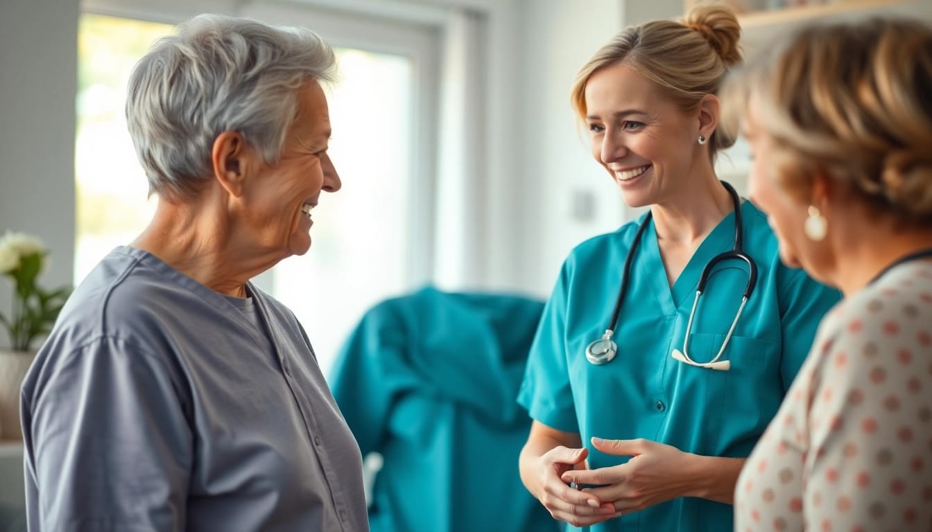 Engagierte Pflegefachkraft in Hameln unterstützt Patienten in der häuslichen Pflege.