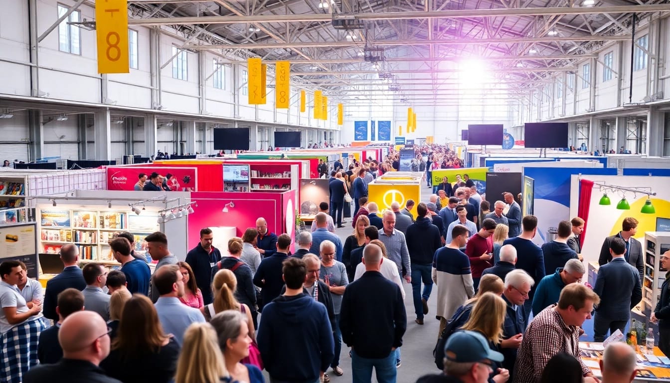 Personen, die bei einer Jobmesse Stellenangebote suchen, um ihre Karrierechancen zu erhöhen.