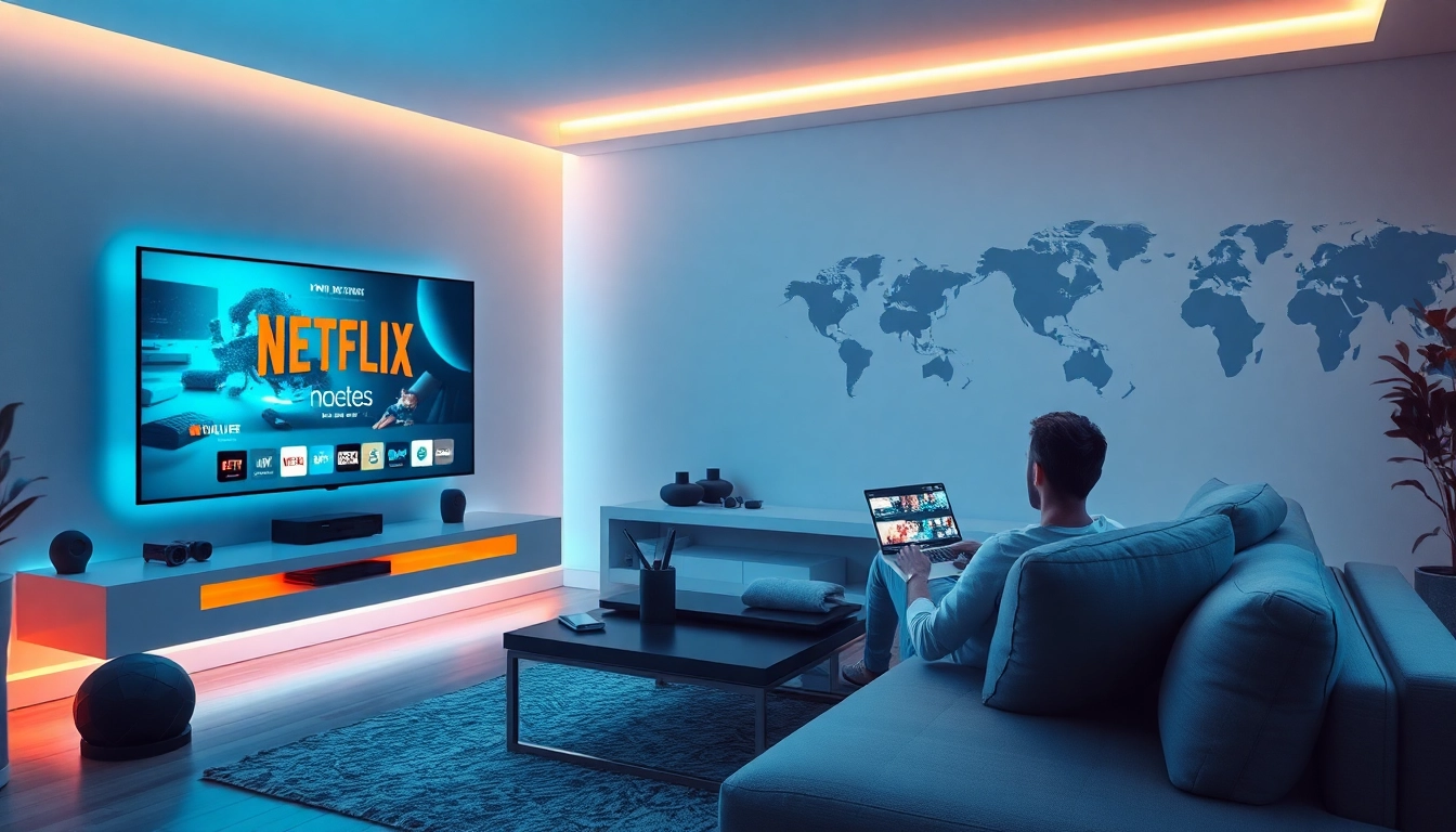 Stream Netflix seamlessly with a reliable netflix vpn in a cozy living room setting.
