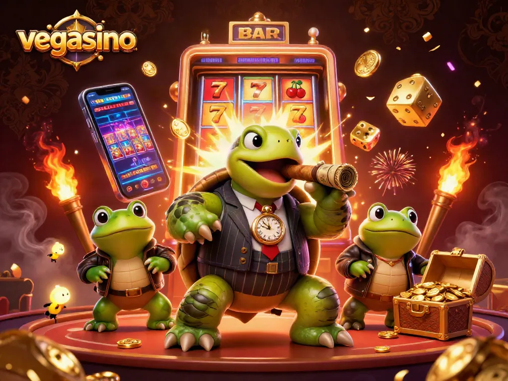 Join the excitement at vegasino with energetic characters and a jackpot explosion scene.