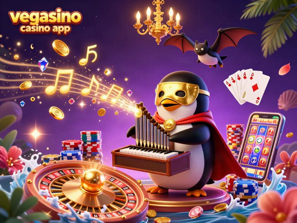 Experience the vegasino casino app with vibrant gameplay, golden coins, and dynamic 3D action.