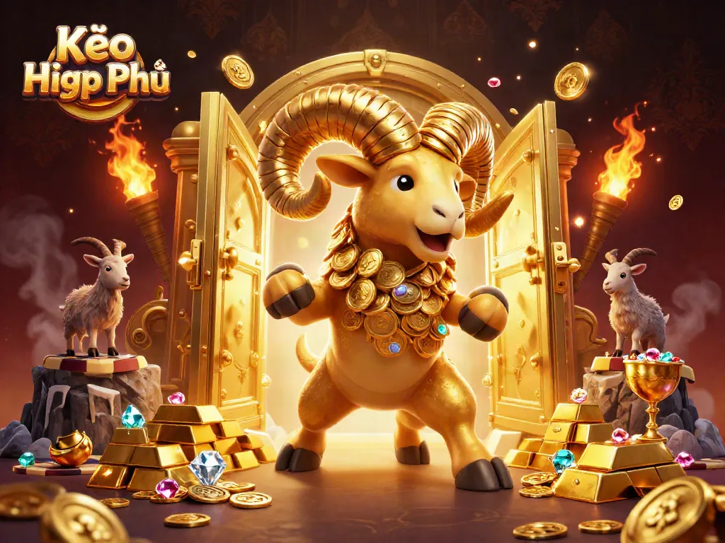 Engage in Kèo Hiệp Phụ with a vibrant 3D casino illustration featuring golden treasures and dynamic characters.