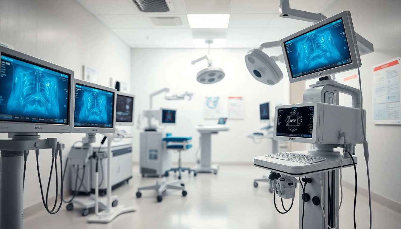 Fördern Sie die deus medical Geräte in einer modernen Klinik mit innovativem Design und effizienter Nutzung.