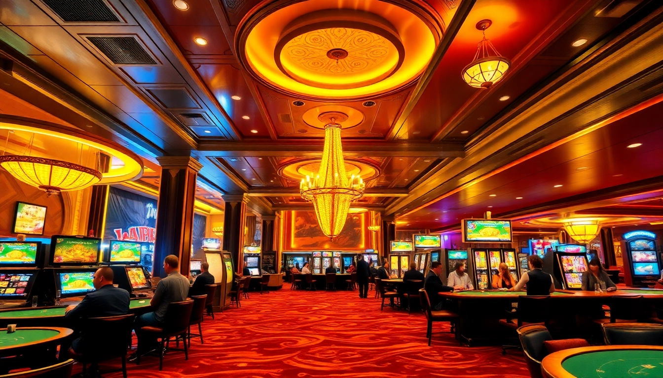Erlebe die Faszination von casino ohne anmeldung in einem lebhaften, modernen Casino-Setting.