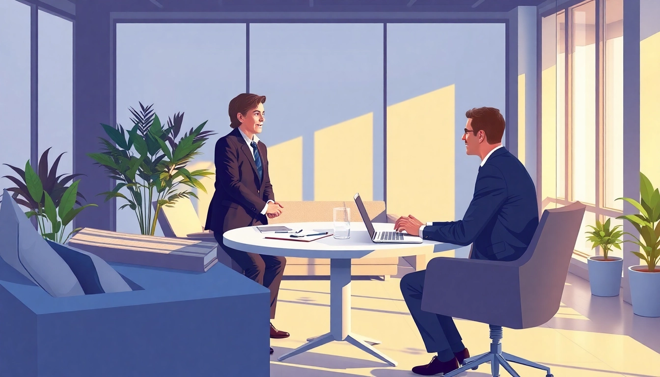 Headhunter Braunschweig in a professional setting, engaging with a candidate.